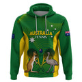 Personalised Australia Tennis Hoodie Aussie Pride National Color