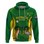 Personalised Australia Tennis Hoodie Aussie Pride National Color