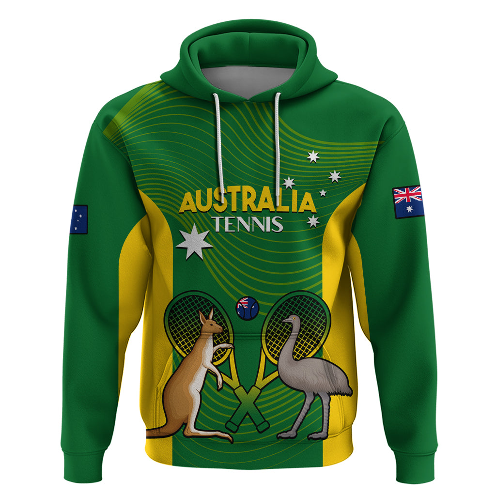 Personalised Australia Tennis Hoodie Aussie Pride National Color