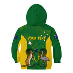 Personalised Australia Tennis Kid Hoodie Aussie Pride National Color