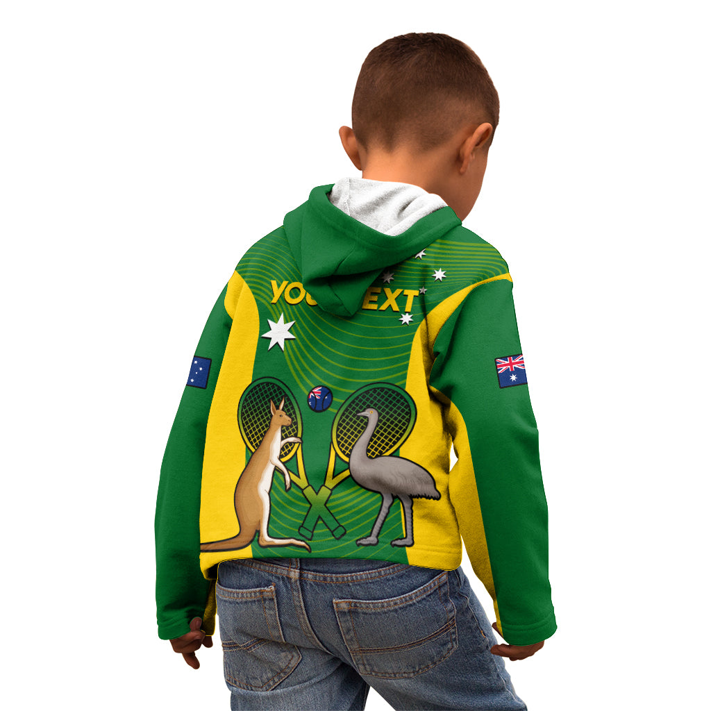 Personalised Australia Tennis Kid Hoodie Aussie Pride National Color
