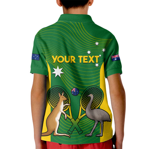 Personalised Australia Tennis Kid Polo Shirt Aussie Pride National Color