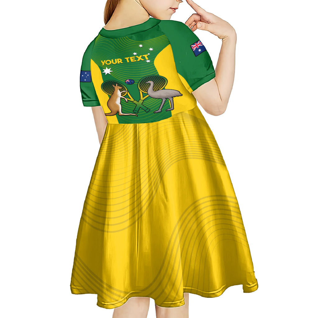 Personalised Australia Tennis Kid Short Sleeve Dress Aussie Pride National Color