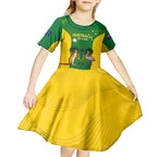 Personalised Australia Tennis Kid Short Sleeve Dress Aussie Pride National Color