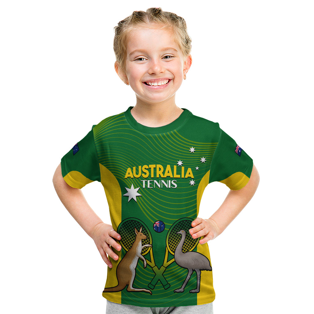 Personalised Australia Tennis Kid T Shirt Aussie Pride National Color
