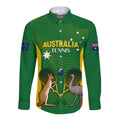 Personalised Australia Tennis Long Sleeve Button Shirt Aussie Pride National Color