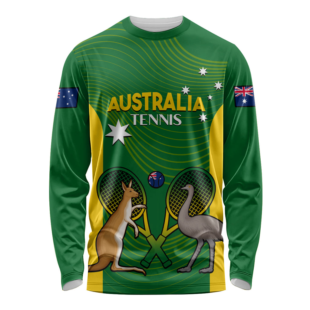 Personalised Australia Tennis Long Sleeve Shirt Aussie Pride National Color