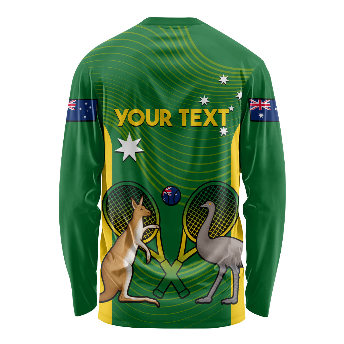Personalised Australia Tennis Long Sleeve Shirt Aussie Pride National Color