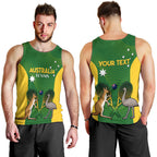 Personalised Australia Tennis Men Tank Top Aussie Pride National Color
