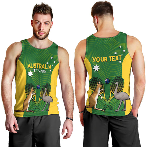 Personalised Australia Tennis Men Tank Top Aussie Pride National Color