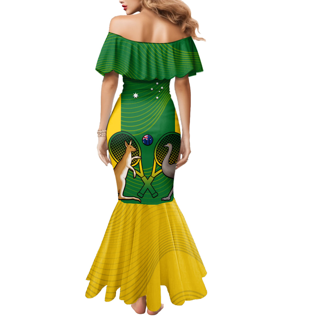Personalised Australia Tennis Mermaid Dress Aussie Pride National Color