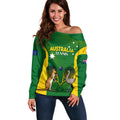 Personalised Australia Tennis Off Shoulder Sweater Aussie Pride National Color