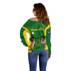 Personalised Australia Tennis Off Shoulder Sweater Aussie Pride National Color