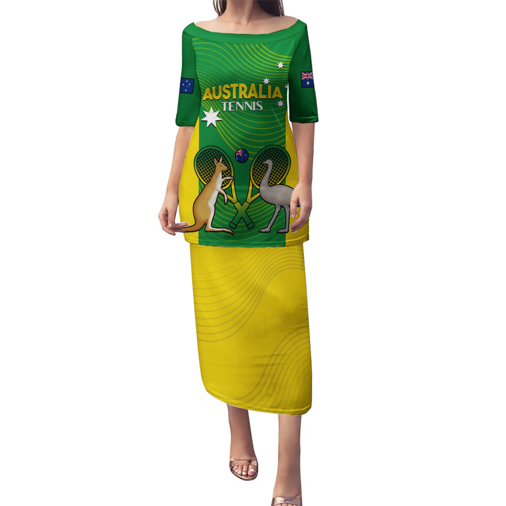 Personalised Australia Tennis Puletasi Aussie Pride National Color