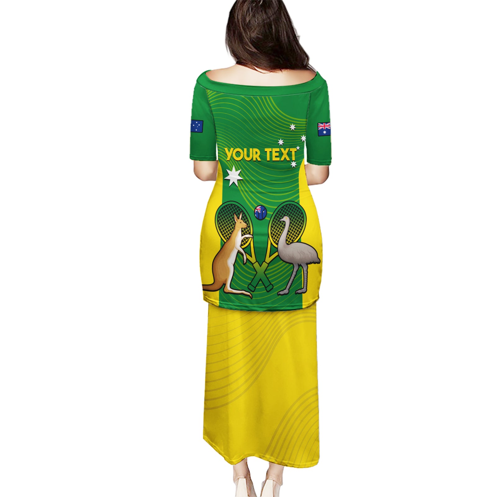 Personalised Australia Tennis Puletasi Aussie Pride National Color