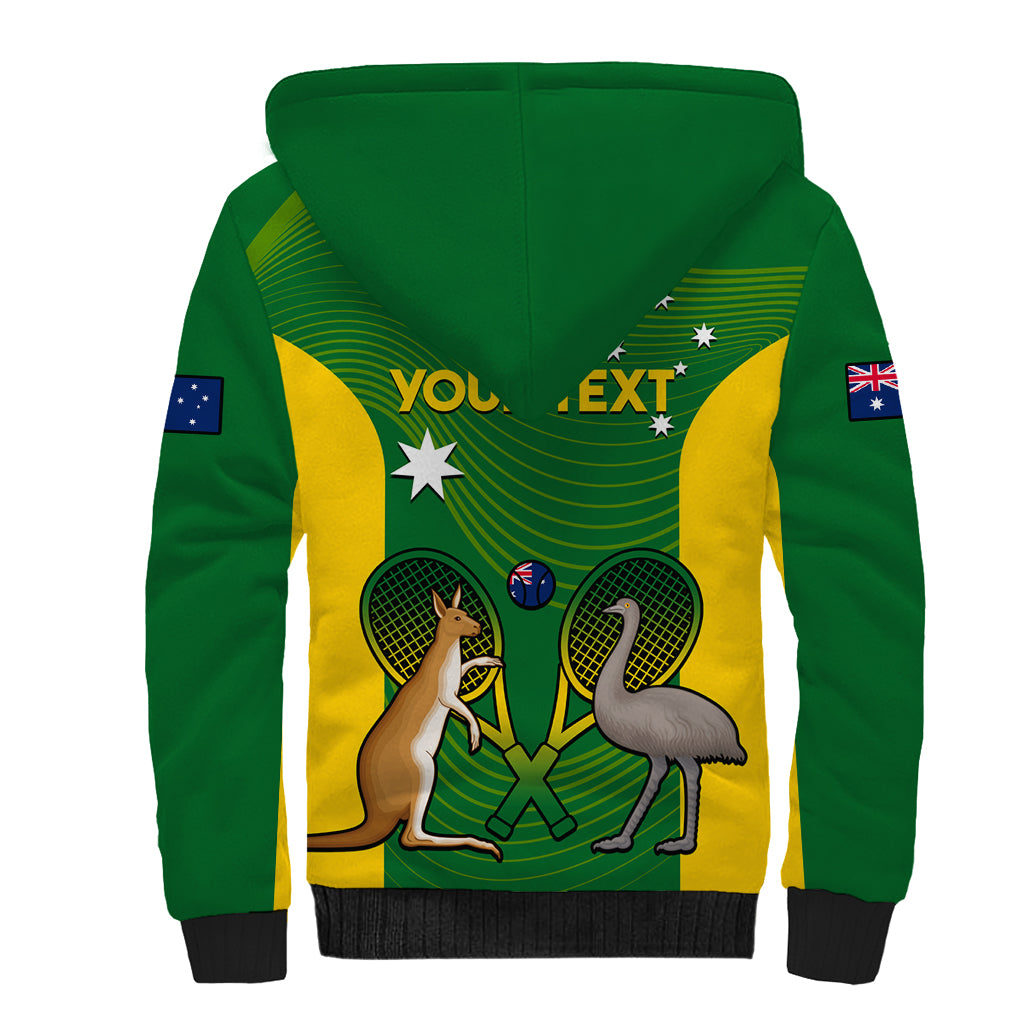 Personalised Australia Tennis Sherpa Hoodie Aussie Pride National Color
