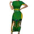 Personalised Australia Tennis Short Sleeve Bodycon Dress Aussie Pride National Color