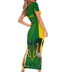 Personalised Australia Tennis Short Sleeve Bodycon Dress Aussie Pride National Color