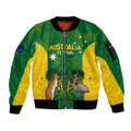 Personalised Australia Tennis Sleeve Zip Bomber Jacket Aussie Pride National Color