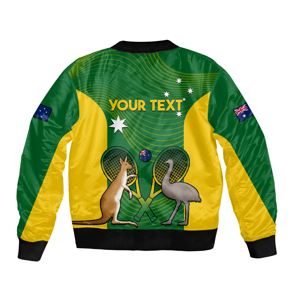 Personalised Australia Tennis Sleeve Zip Bomber Jacket Aussie Pride National Color