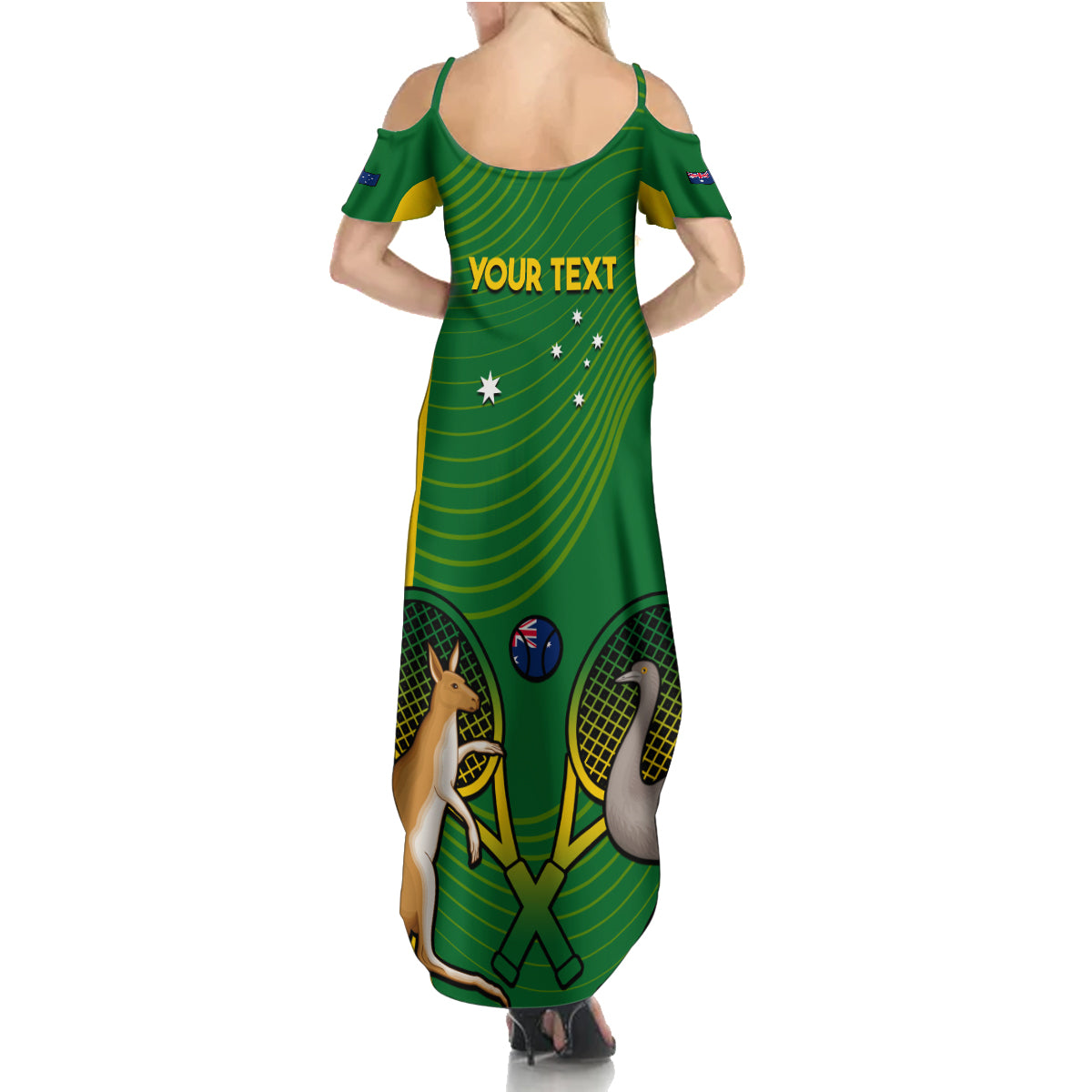 Personalised Australia Tennis Summer Maxi Dress Aussie Pride National Color