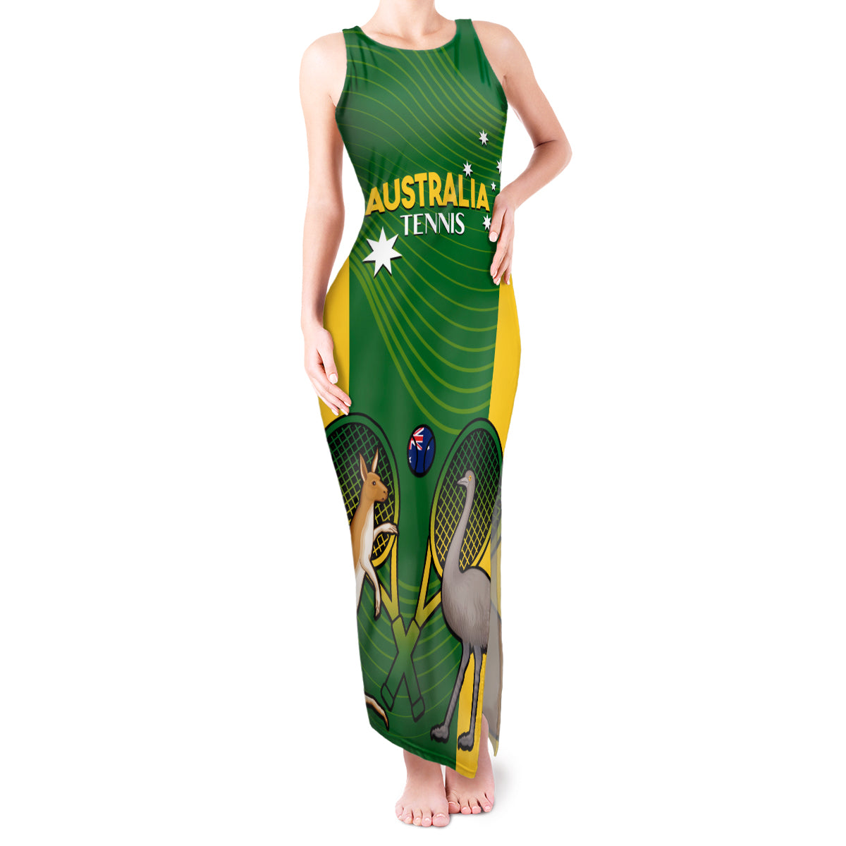 Personalised Australia Tennis Tank Maxi Dress Aussie Pride National Color