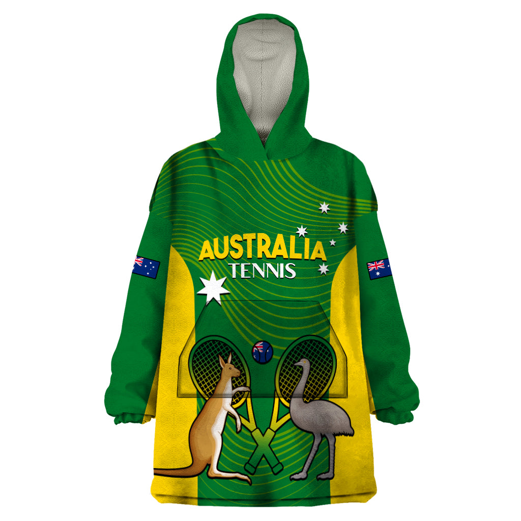 Personalised Australia Tennis Wearable Blanket Hoodie Aussie Pride National Color