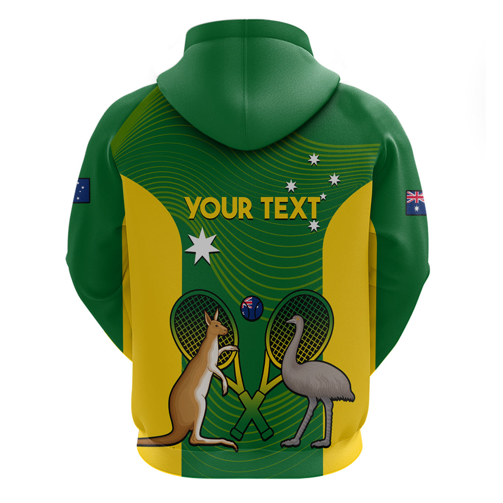 Personalised Australia Tennis Zip Hoodie Aussie Pride National Color