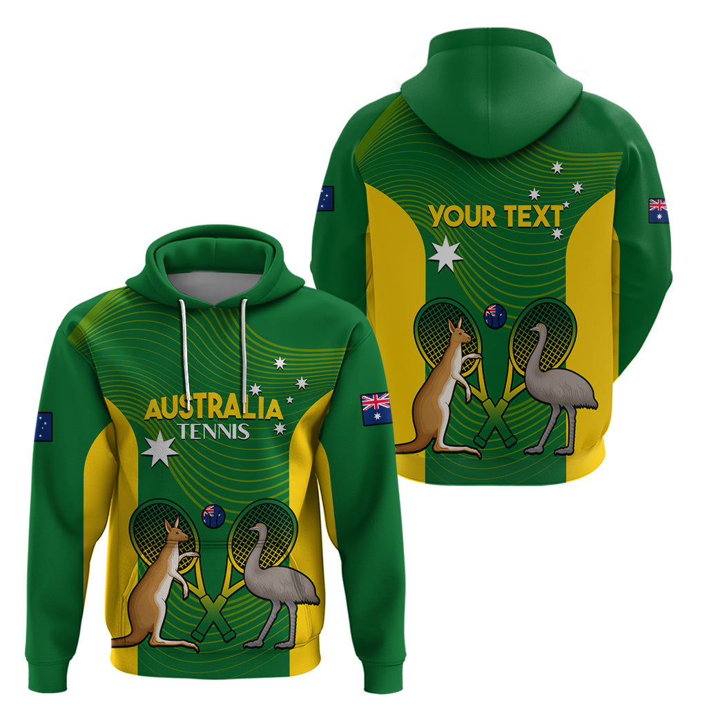 Personalised Australia Tennis Zip Hoodie Aussie Pride National Color