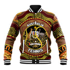 Personalised Australia Tennis Baseball Jacket Aussie Indigenous Art
