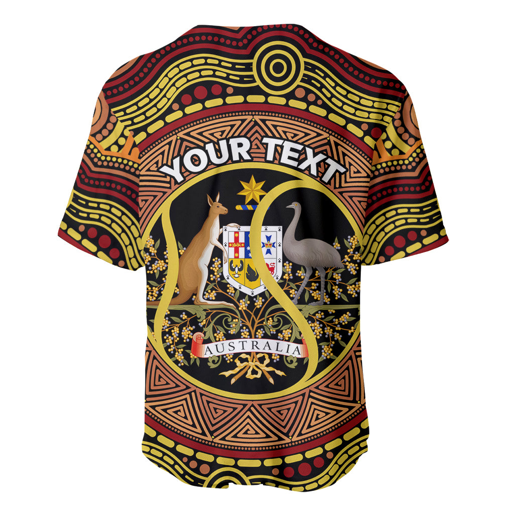 Personalised Australia Tennis Baseball Jersey Aussie Indigenous Art