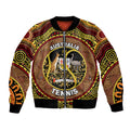 Personalised Australia Tennis Bomber Jacket Aussie Indigenous Art