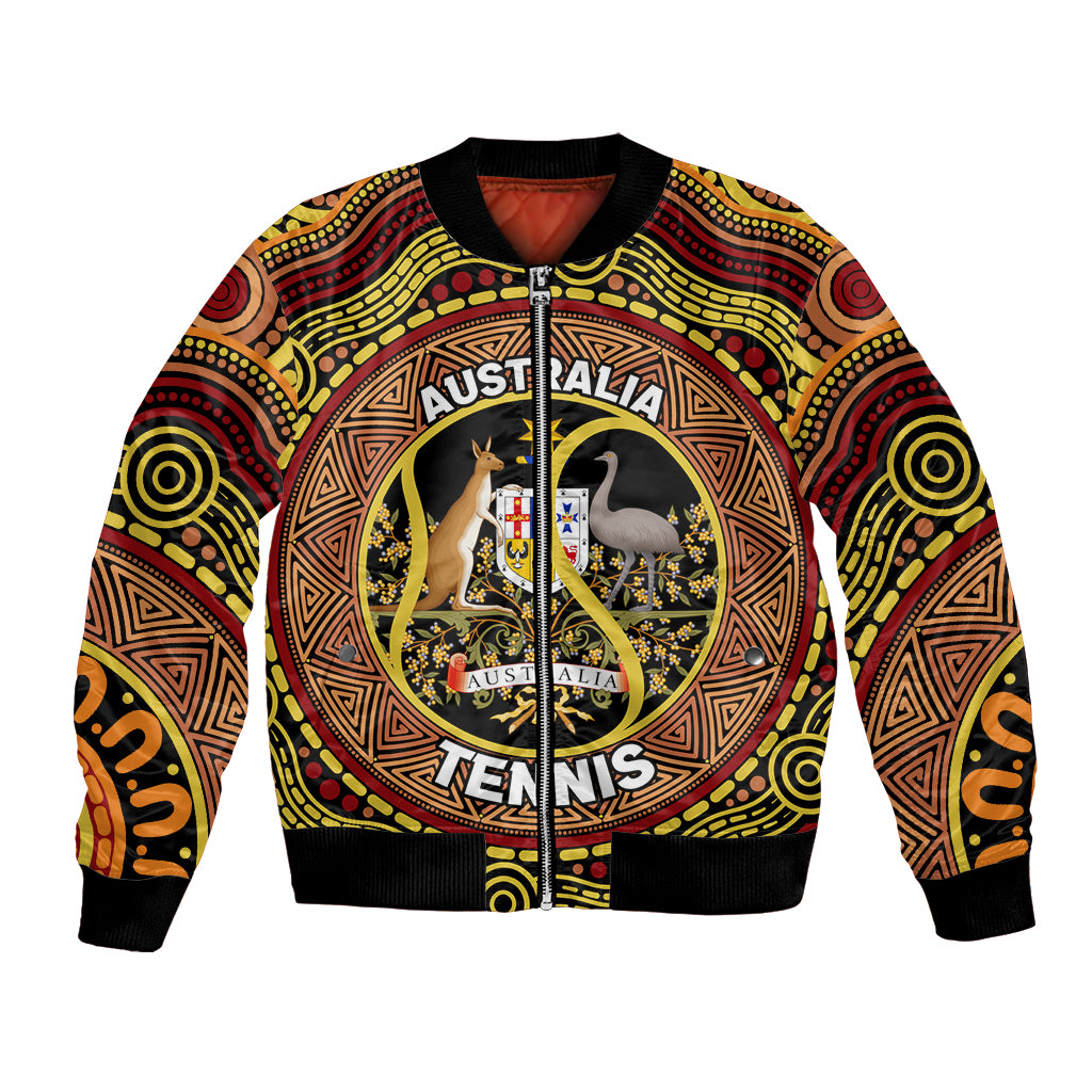 Personalised Australia Tennis Bomber Jacket Aussie Indigenous Art