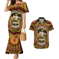 Personalised Australia Tennis Couples Matching Mermaid Dress and Hawaiian Shirt Aussie Indigenous Art