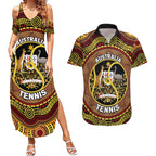 Personalised Australia Tennis Couples Matching Summer Maxi Dress and Hawaiian Shirt Aussie Indigenous Art