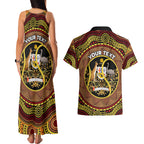 Personalised Australia Tennis Couples Matching Tank Maxi Dress and Hawaiian Shirt Aussie Indigenous Art