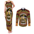 Personalised Australia Tennis Couples Matching Tank Maxi Dress and Long Sleeve Button Shirt Aussie Indigenous Art