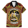 Personalised Australia Tennis Family Matching Mermaid Dress and Hawaiian Shirt Aussie Indigenous Art
