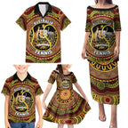 Personalised Australia Tennis Family Matching Puletasi and Hawaiian Shirt Aussie Indigenous Art