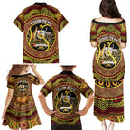 Personalised Australia Tennis Family Matching Puletasi and Hawaiian Shirt Aussie Indigenous Art