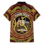 Personalised Australia Tennis Family Matching Short Sleeve Bodycon Dress and Hawaiian Shirt Aussie Indigenous Art