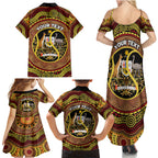 Personalised Australia Tennis Family Matching Summer Maxi Dress and Hawaiian Shirt Aussie Indigenous Art