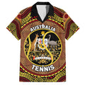 Personalised Australia Tennis Family Matching Summer Maxi Dress and Hawaiian Shirt Aussie Indigenous Art