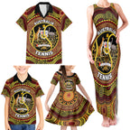 Personalised Australia Tennis Family Matching Tank Maxi Dress and Hawaiian Shirt Aussie Indigenous Art