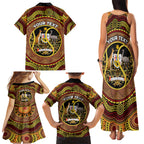 Personalised Australia Tennis Family Matching Tank Maxi Dress and Hawaiian Shirt Aussie Indigenous Art