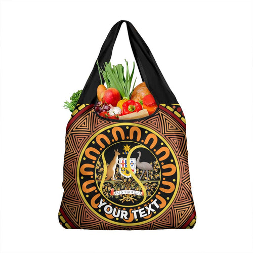 Personalised Australia Tennis Grocery Bag Aussie Indigenous Art