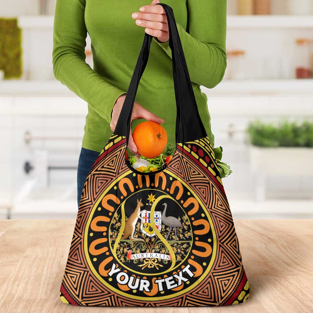 Personalised Australia Tennis Grocery Bag Aussie Indigenous Art