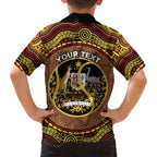 Personalised Australia Tennis Hawaiian Shirt Aussie Indigenous Art