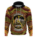 Personalised Australia Tennis Hoodie Aussie Indigenous Art