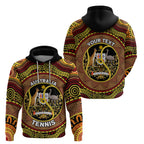 Personalised Australia Tennis Hoodie Aussie Indigenous Art